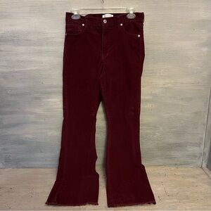 Regeneration by Celebrity Pink “flower”‎ Burgundy Corduroy Pants Size 30 GC